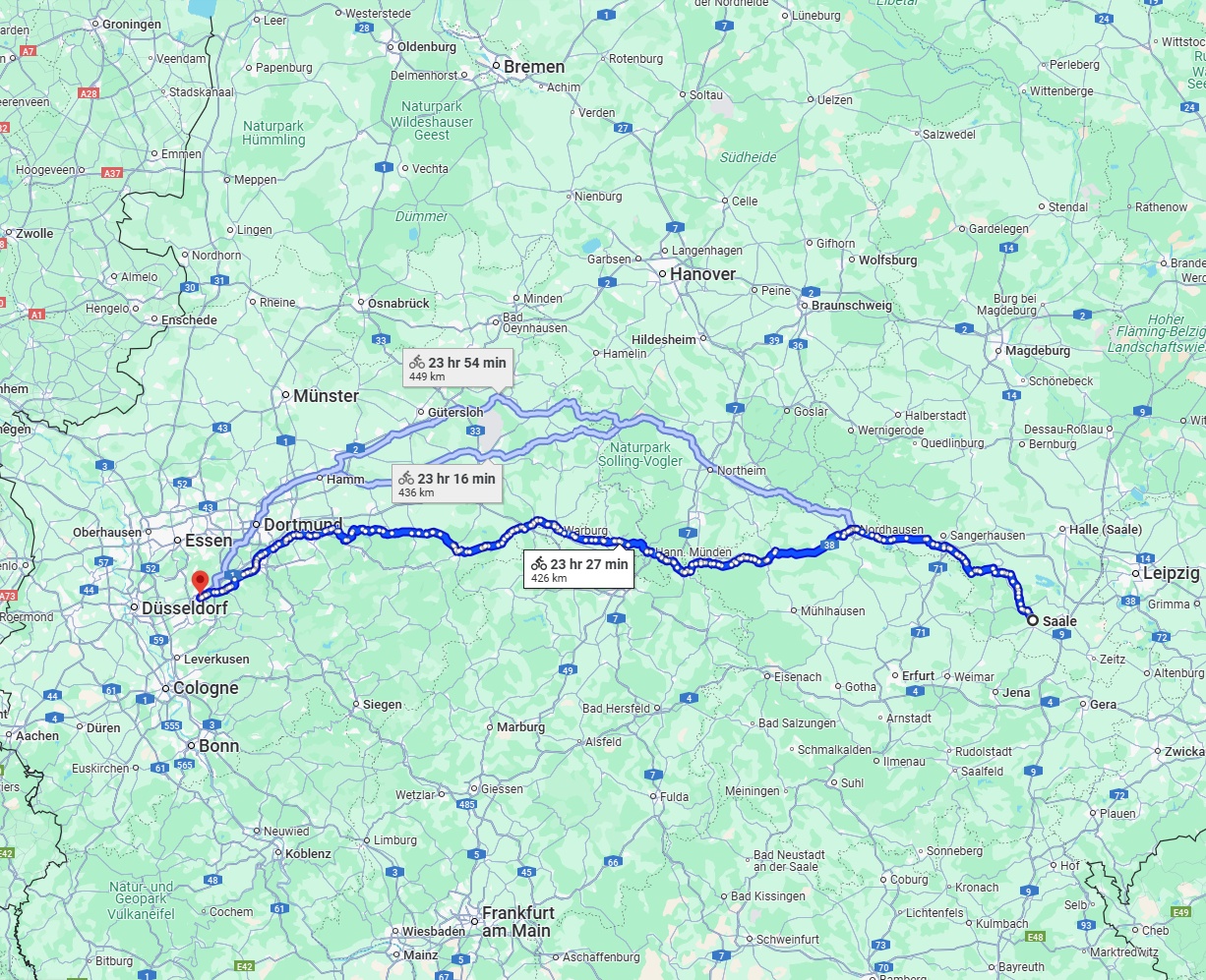 Anreise von Saale Zu Wuppertal Über 