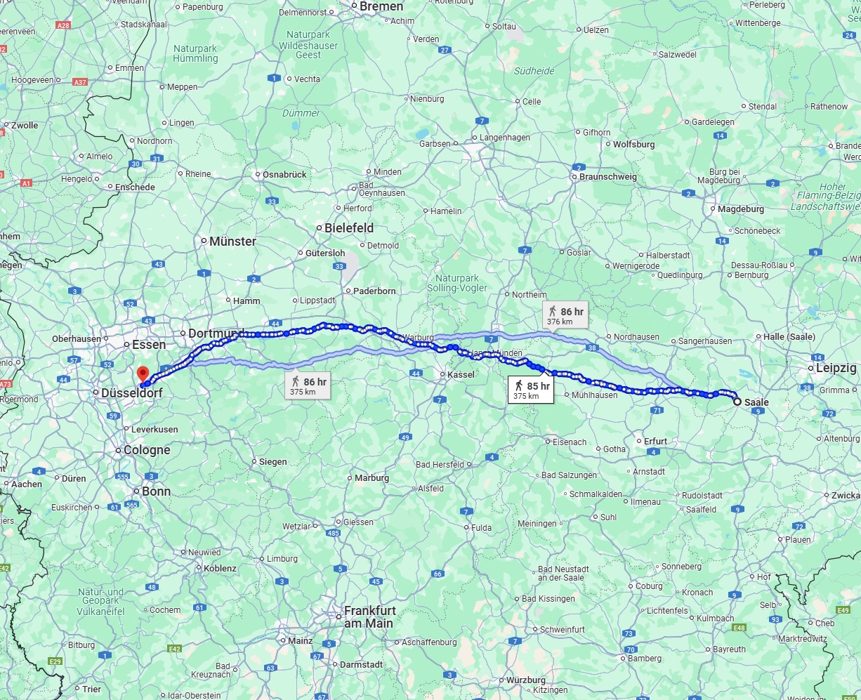 Anreise von Saale Zu Wuppertal Über 