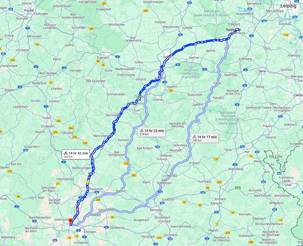 Anreise von Saale Zu Würzburg Über 