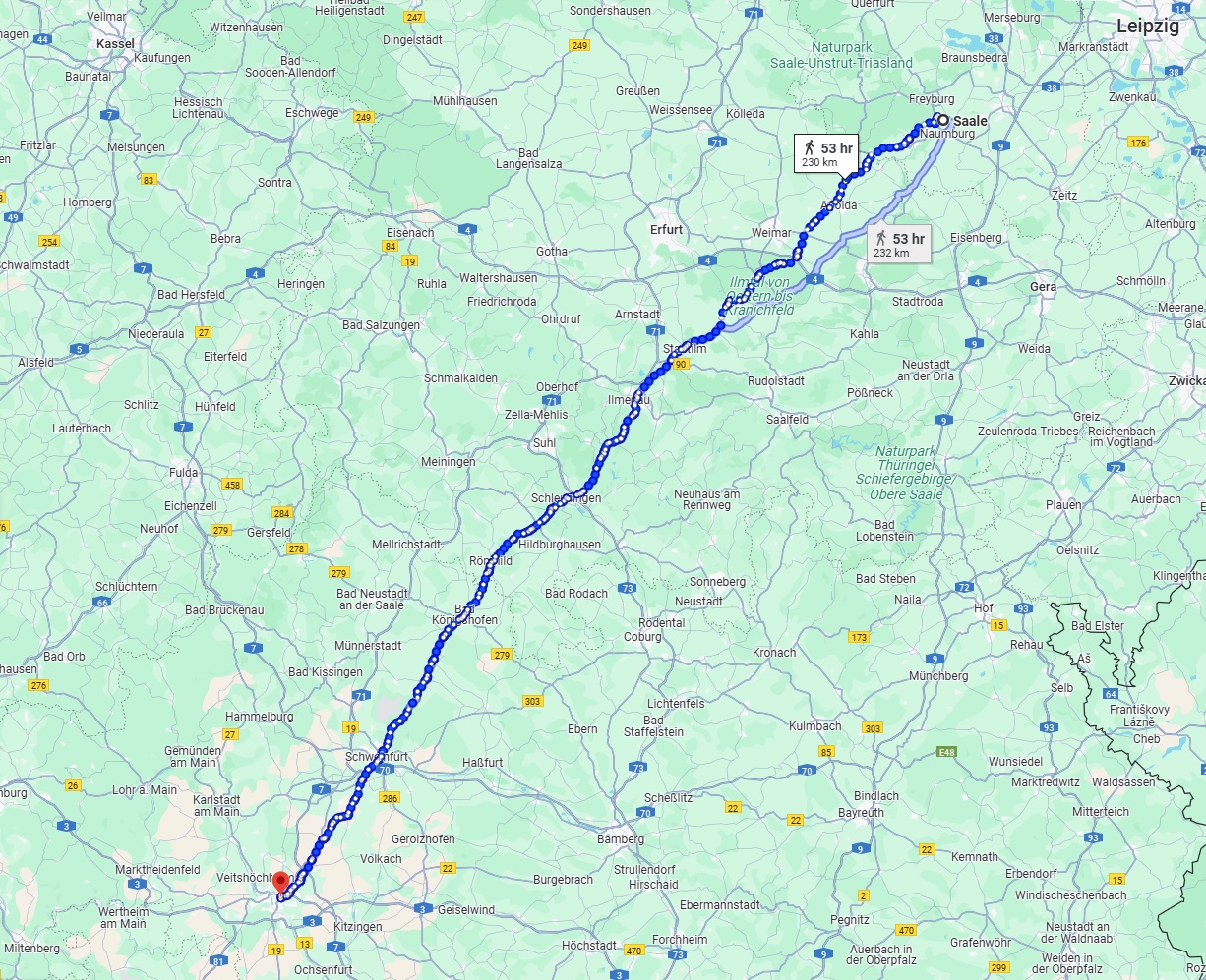 Anreise von Saale Zu Würzburg Über 