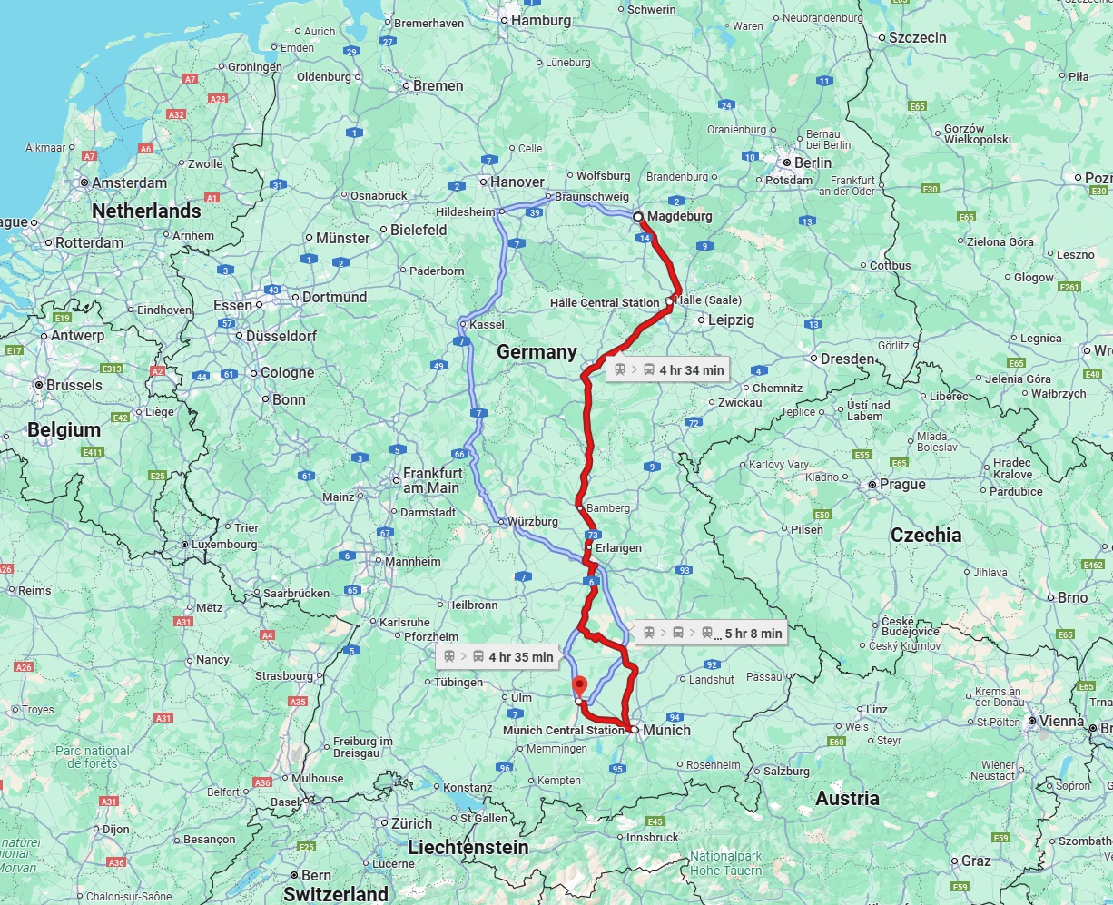 Anreise von Magdeburg Zu Augsburg Über 