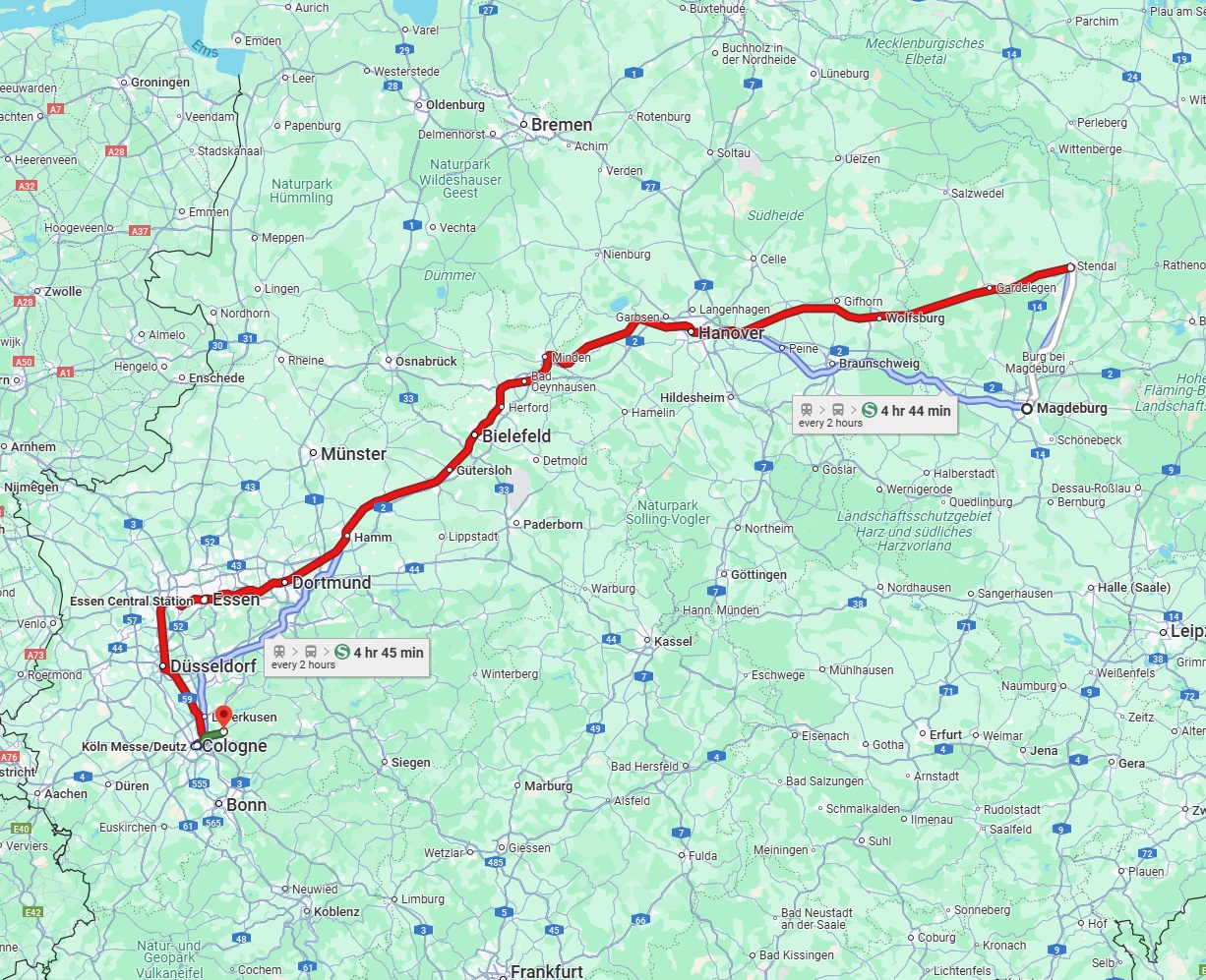 Anreise von Magdeburg Zu Bergisch Gladbach Über 