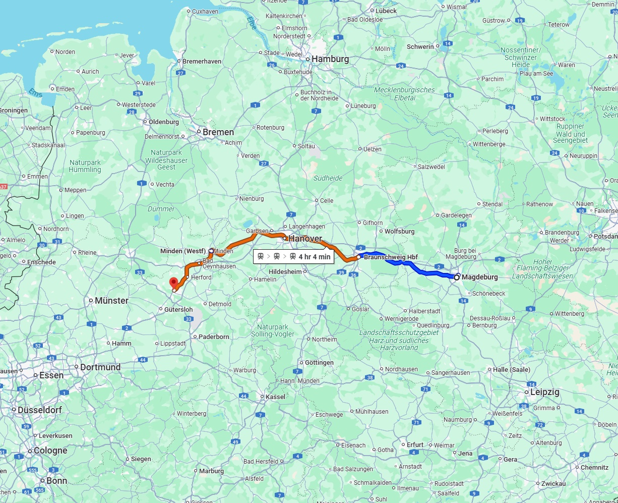 Anreise von Magdeburg Zu Bielefeld Über 