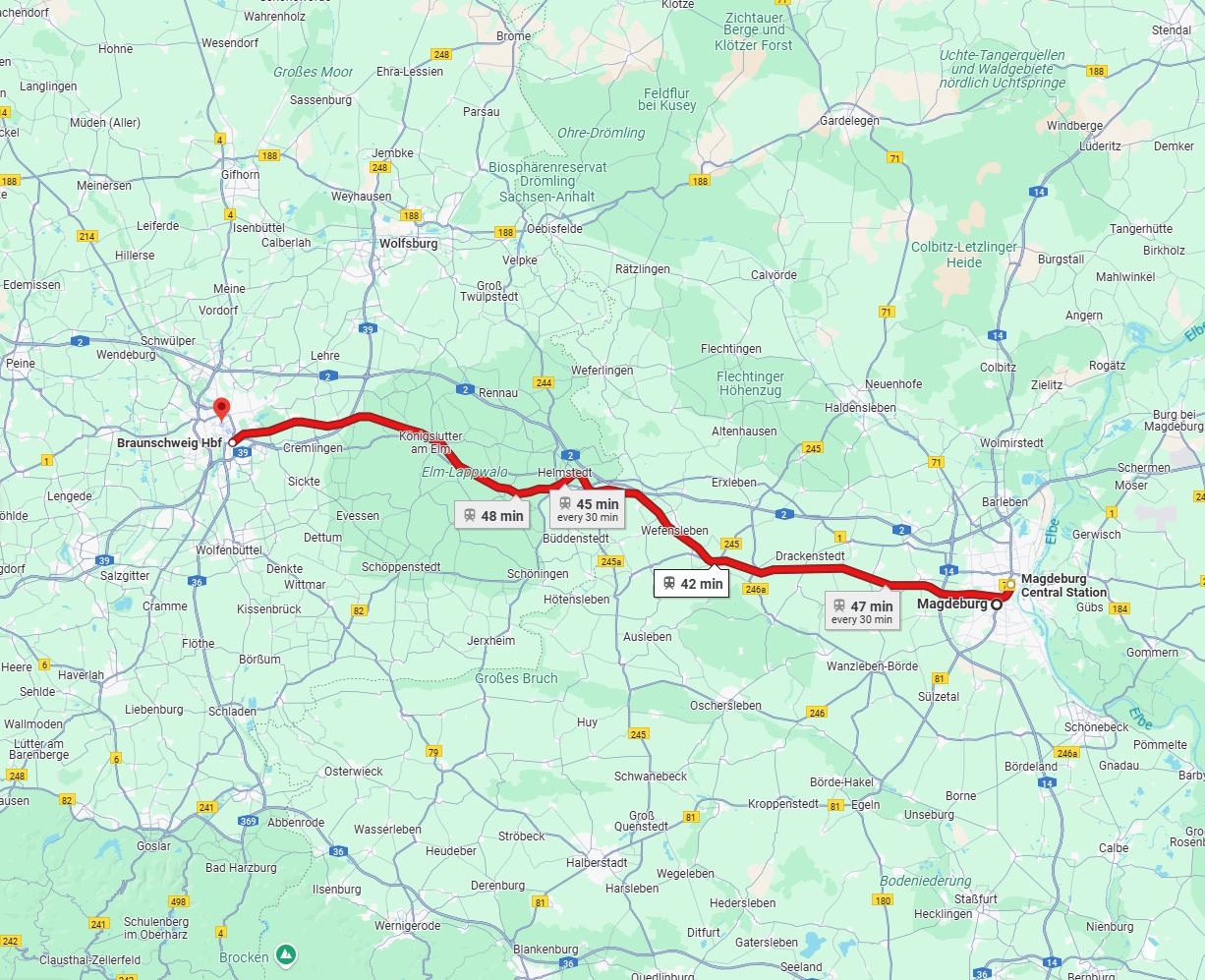 Anreise von Magdeburg Zu Braunschweig Über 
