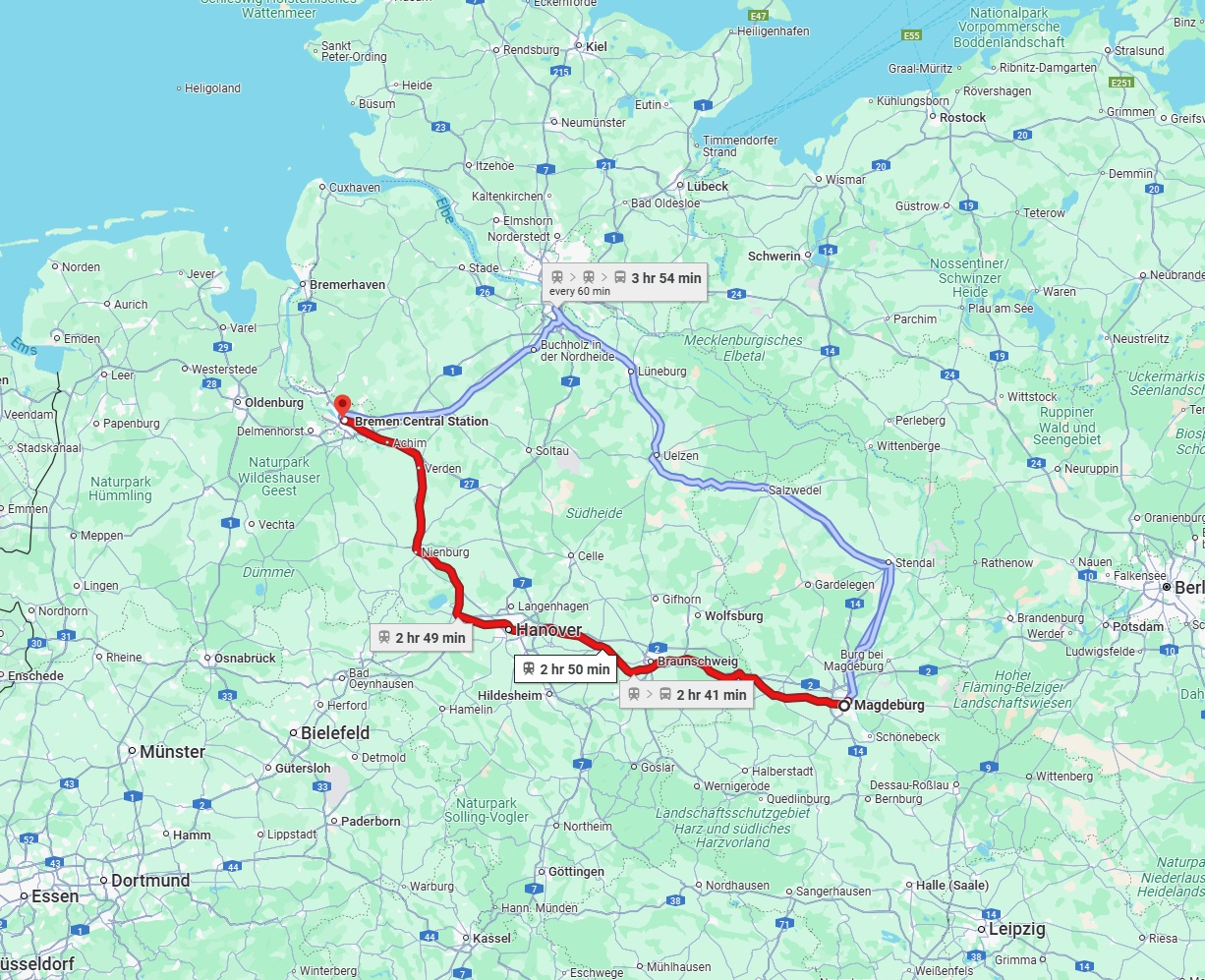Anreise von Magdeburg Zu Bremen Über 