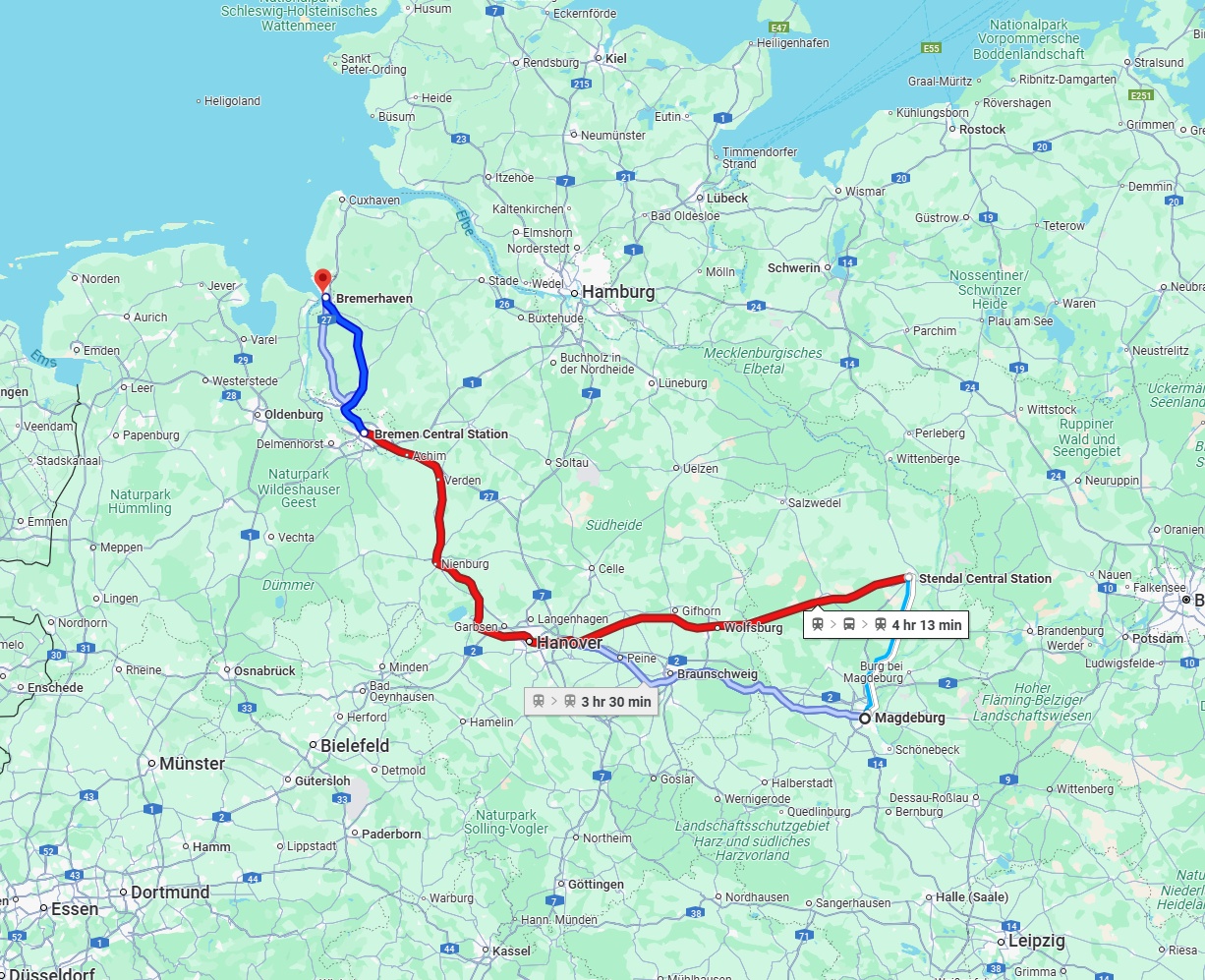 Anreise von Magdeburg Zu Bremerhaven Über 