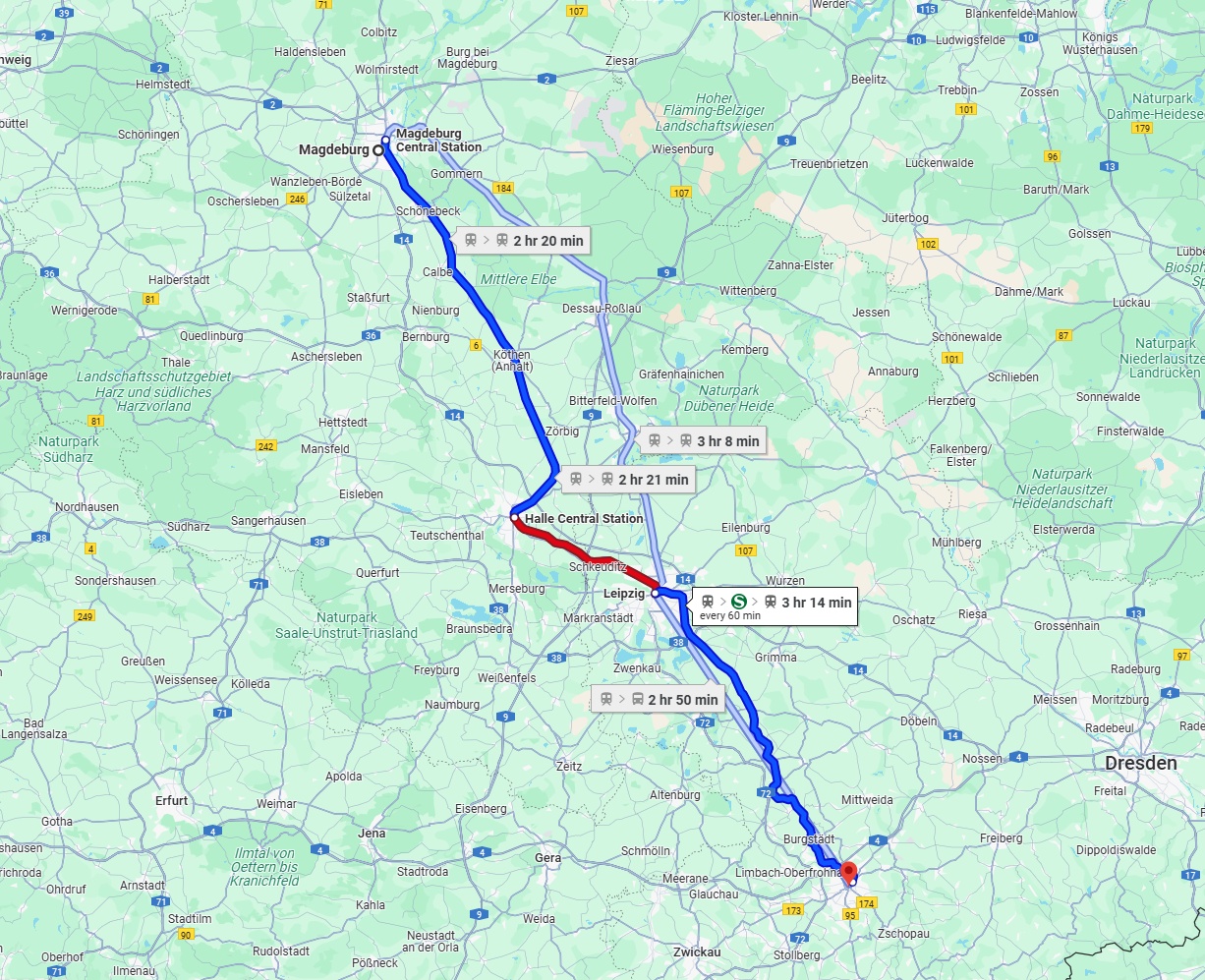 Anreise von Magdeburg Zu Chemnitz Über 