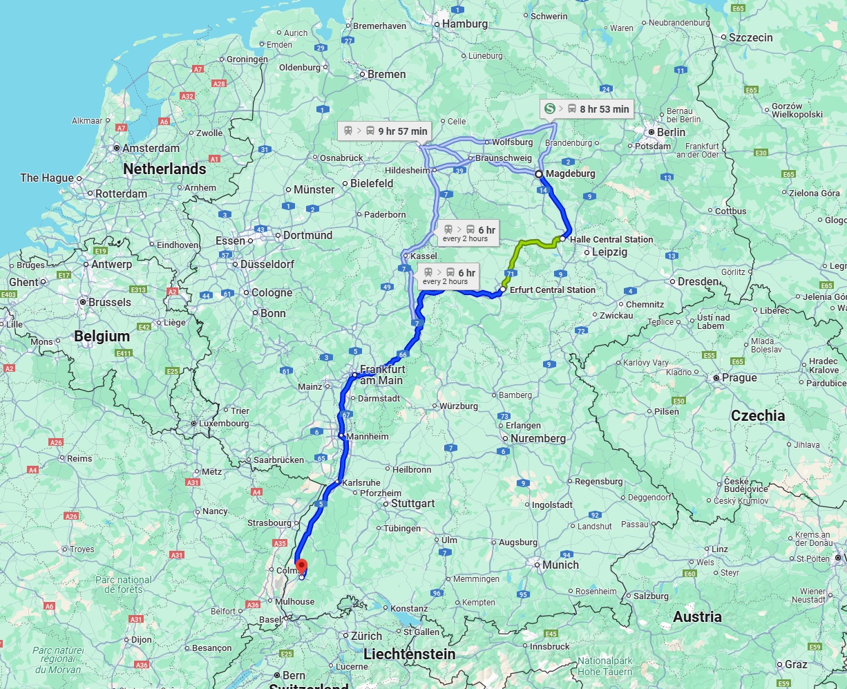 Anreise von Magdeburg Zu Freiburg im Breisgau Über 