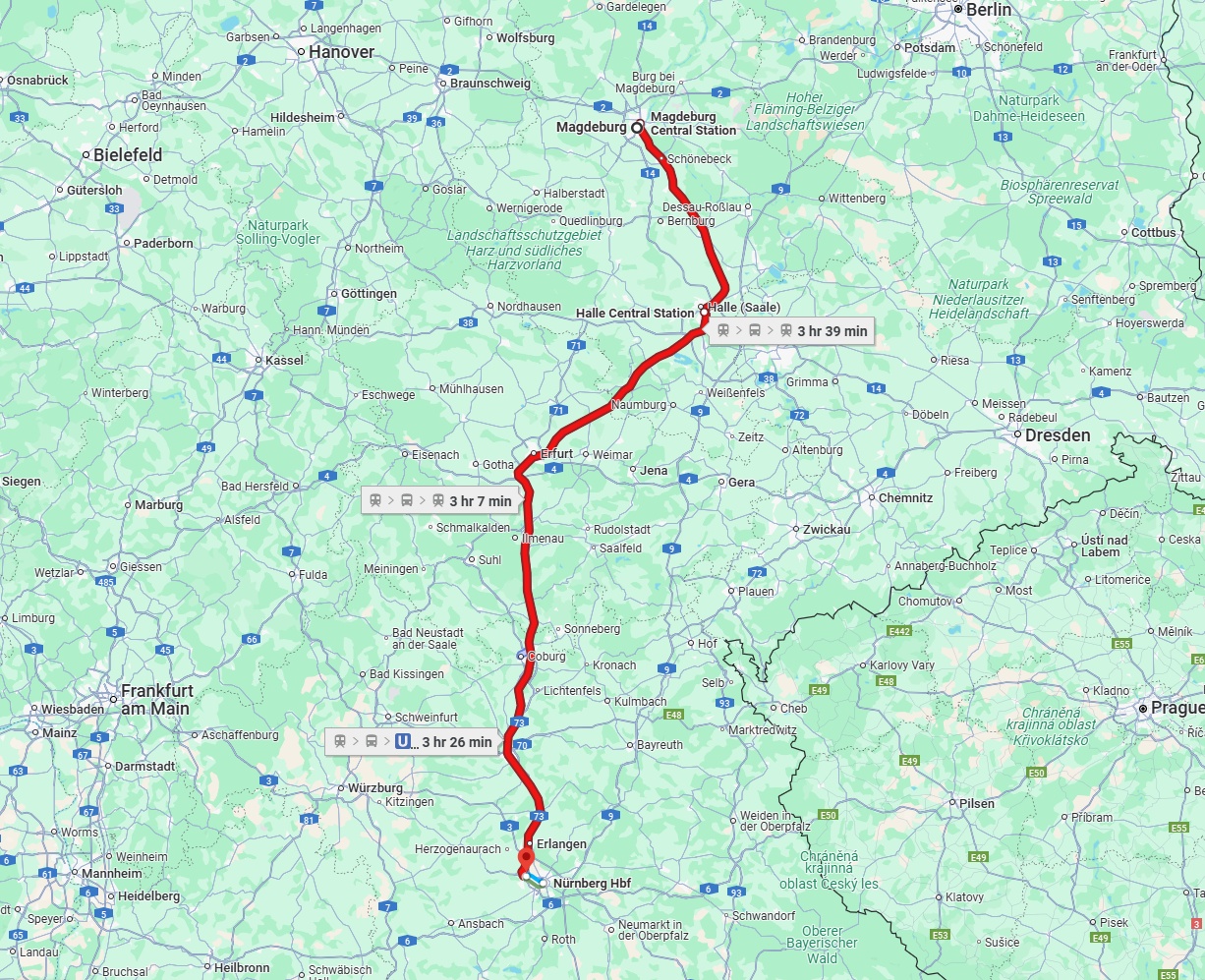 Anreise von Magdeburg Zu Fürth Über 