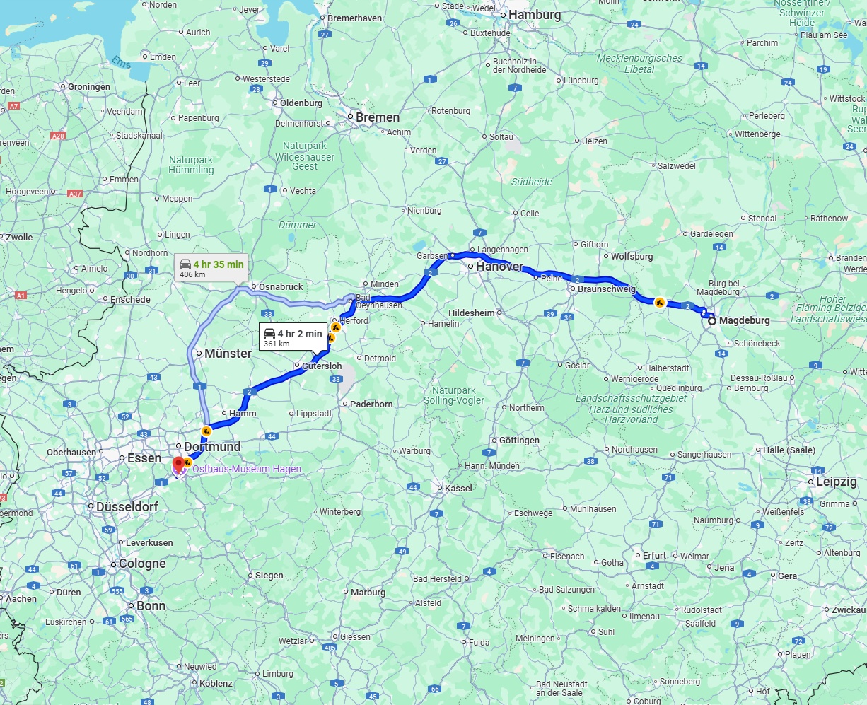Anreise von Magdeburg Zu Hagen Über via A2