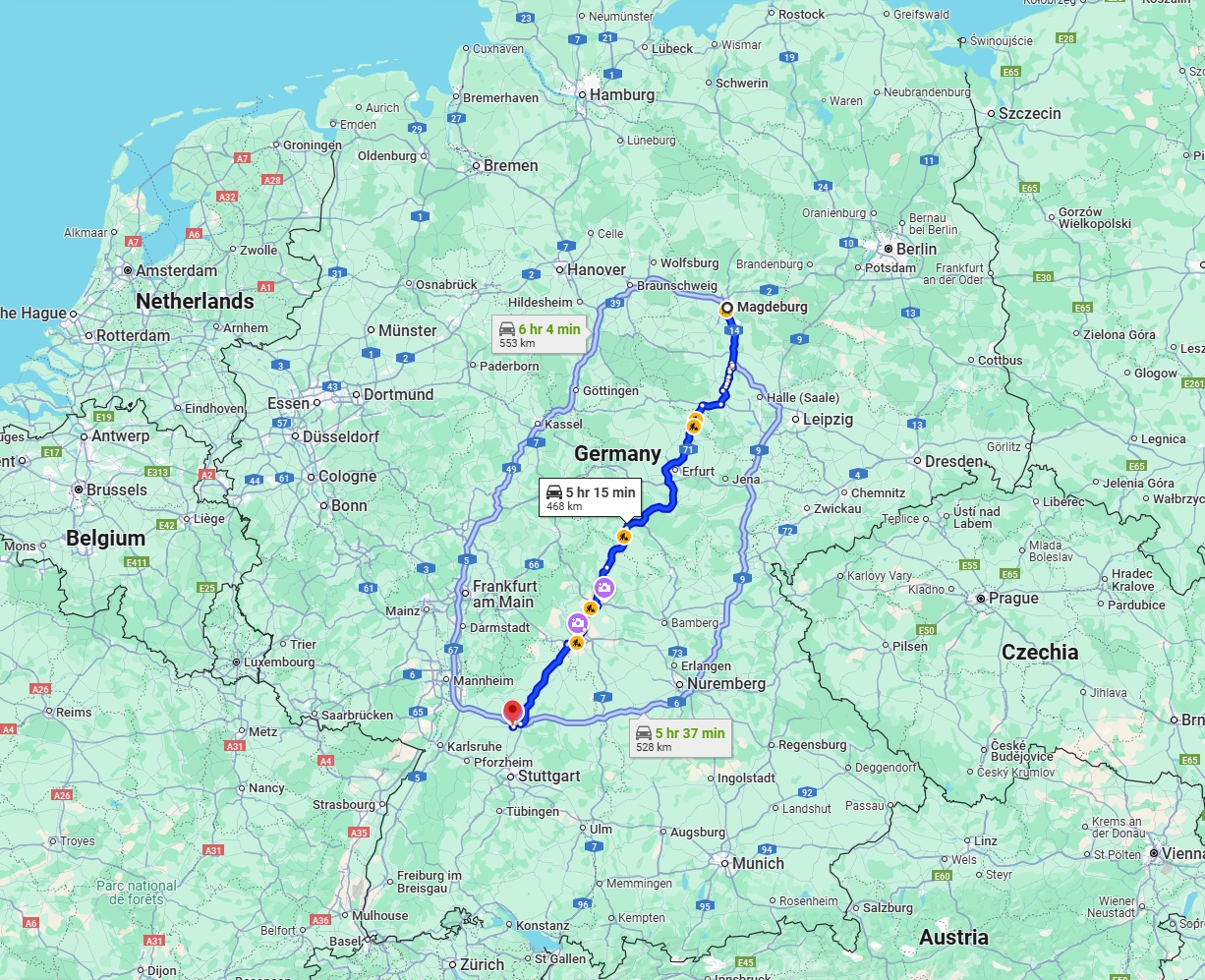 Anreise von Magdeburg Zu Heilbronn Über via A71
