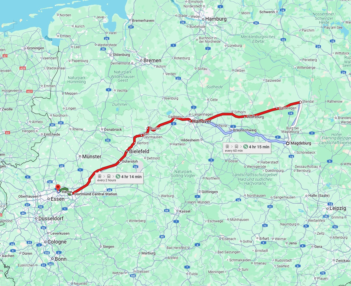 Anreise von Magdeburg Zu Herne Über 