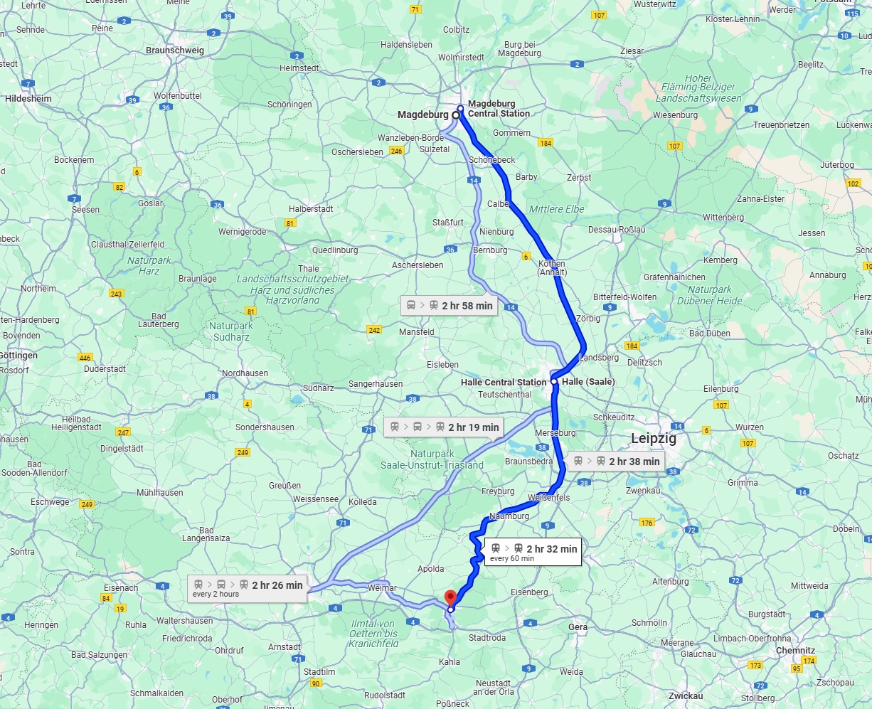 Anreise von Magdeburg Zu Jena Über 