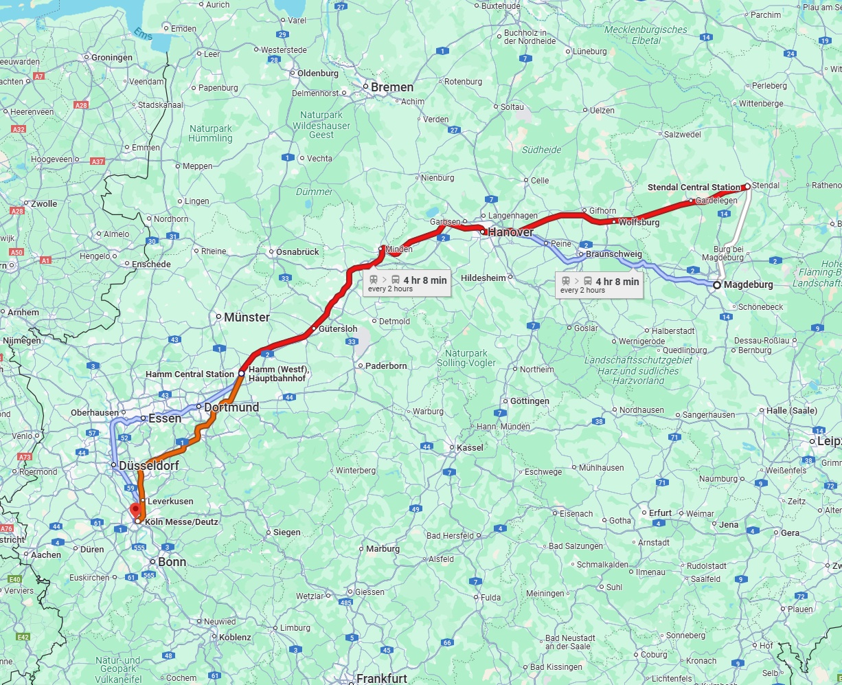 Anreise von Magdeburg Zu Köln Über 