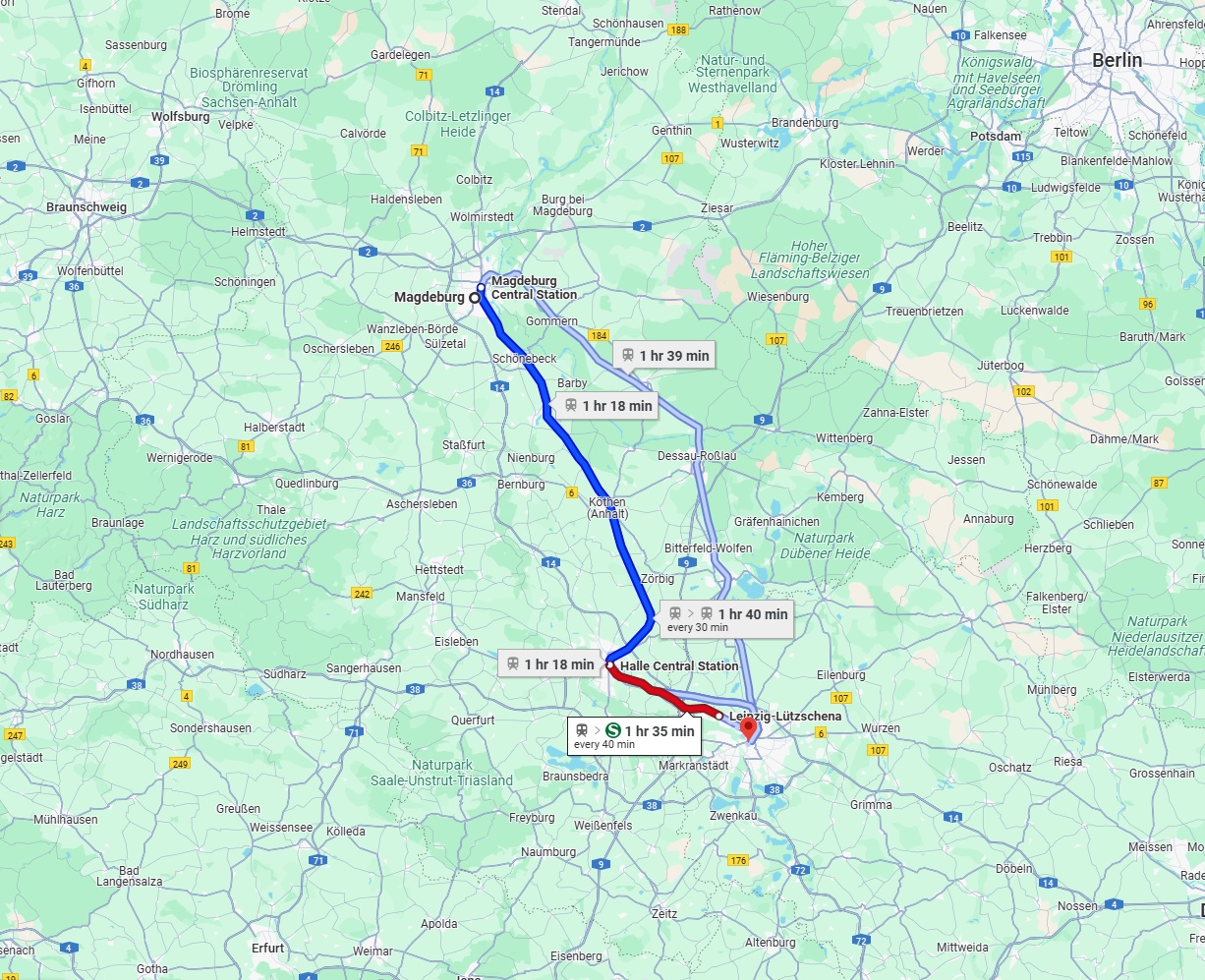 Anreise von Magdeburg Zu Leipzig Über 