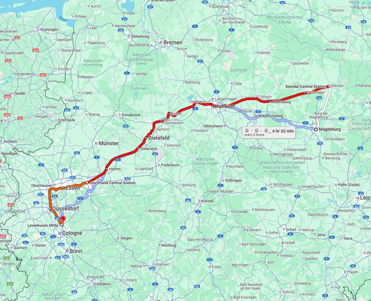 Anreise von Magdeburg Zu Leverkusen Über 