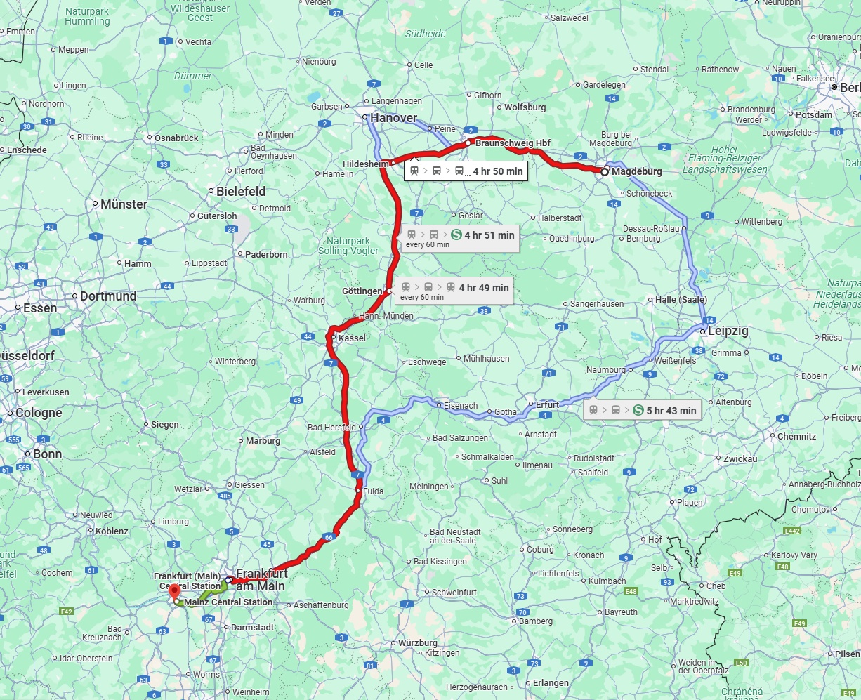 Anreise von Magdeburg Zu Mainz Über 