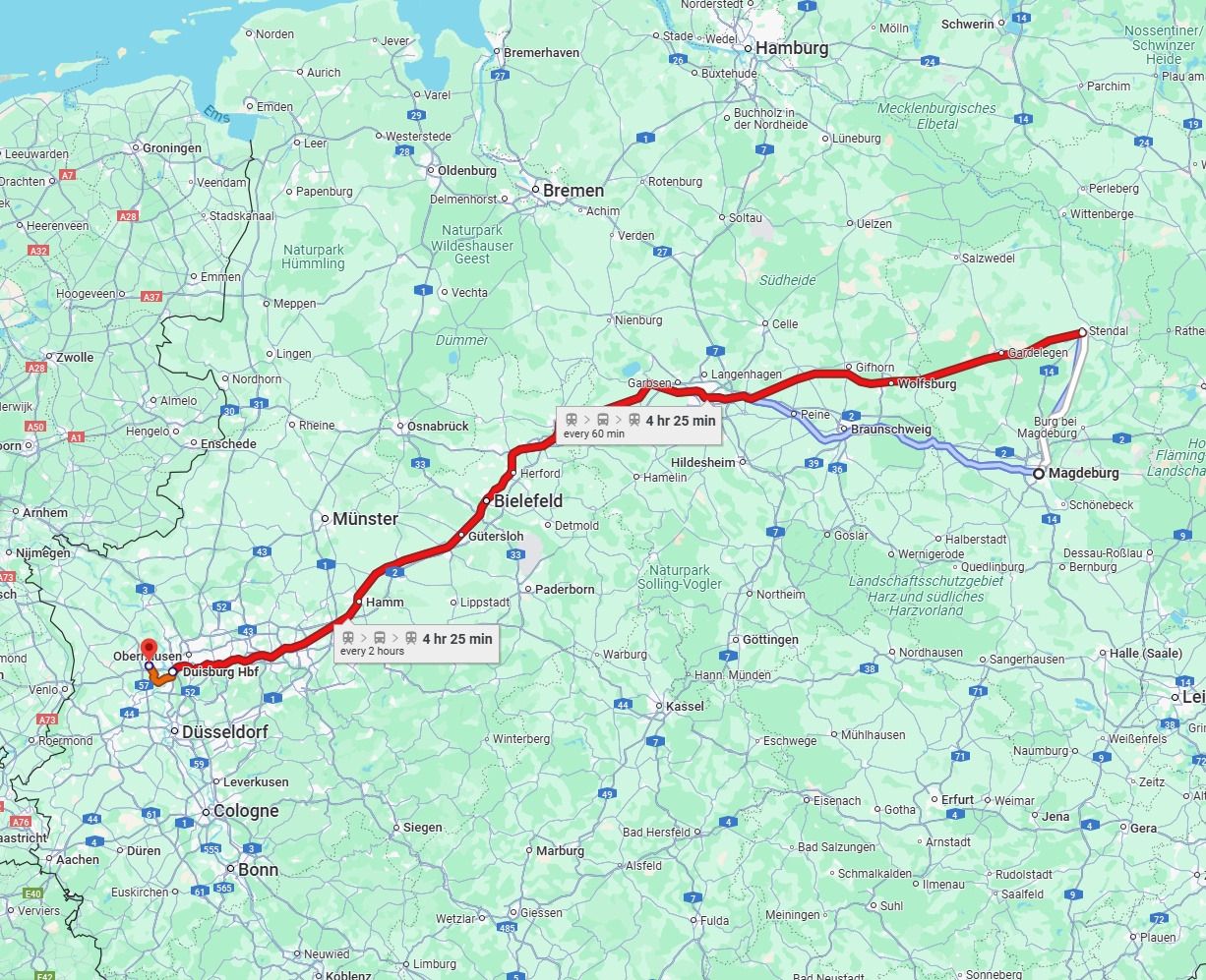 Anreise von Magdeburg Zu Moers Über 