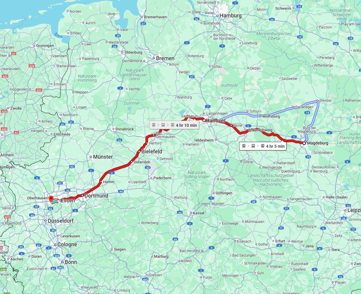 Anreise von Magdeburg Zu Mülheim an der Ruhr Über 