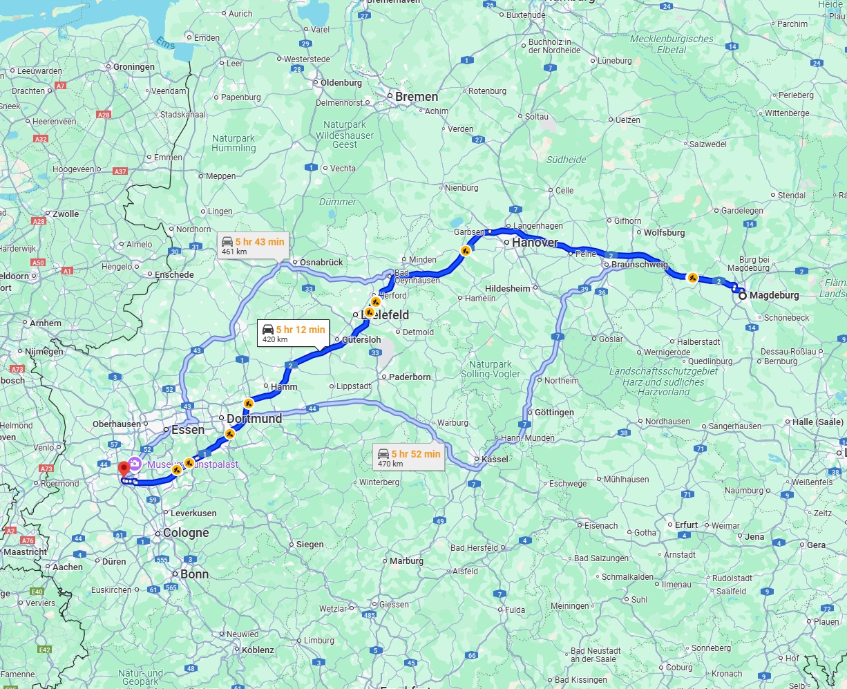 Anreise von Magdeburg Zu Neuss Über via A2