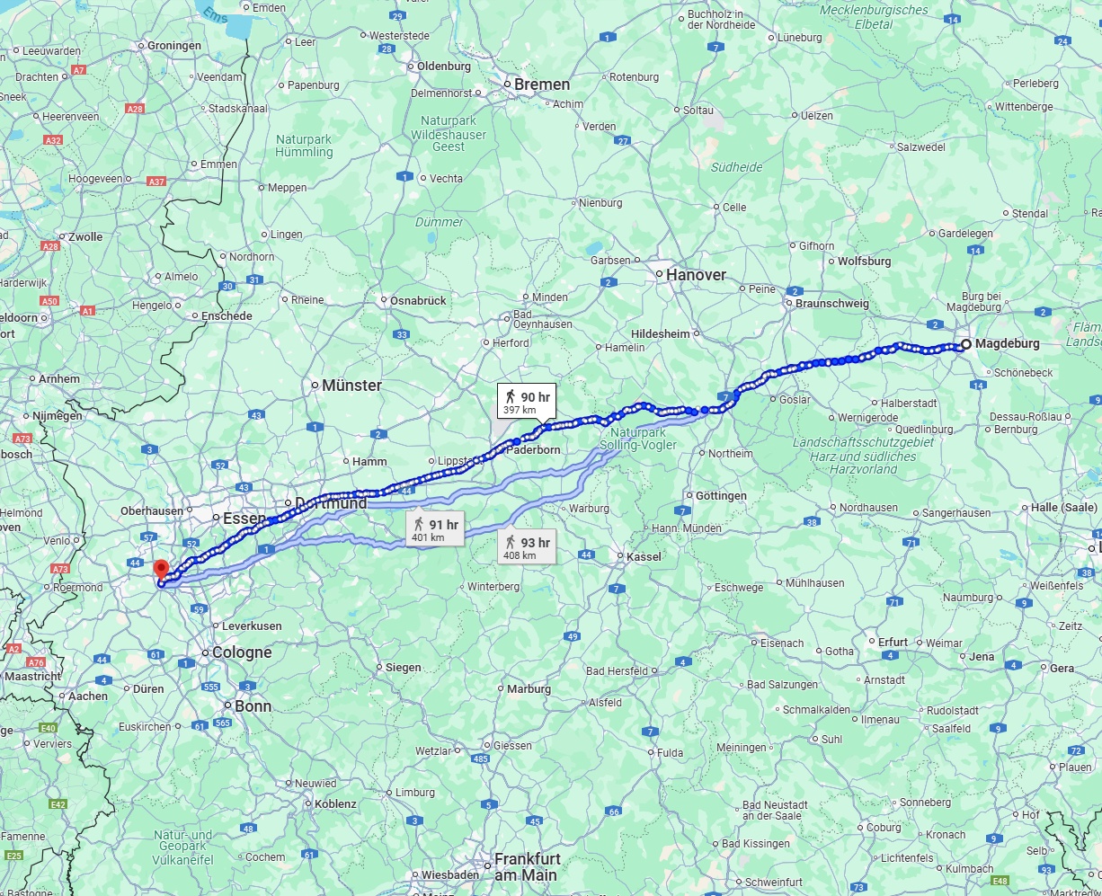 Anreise von Magdeburg Zu Neuss Über 