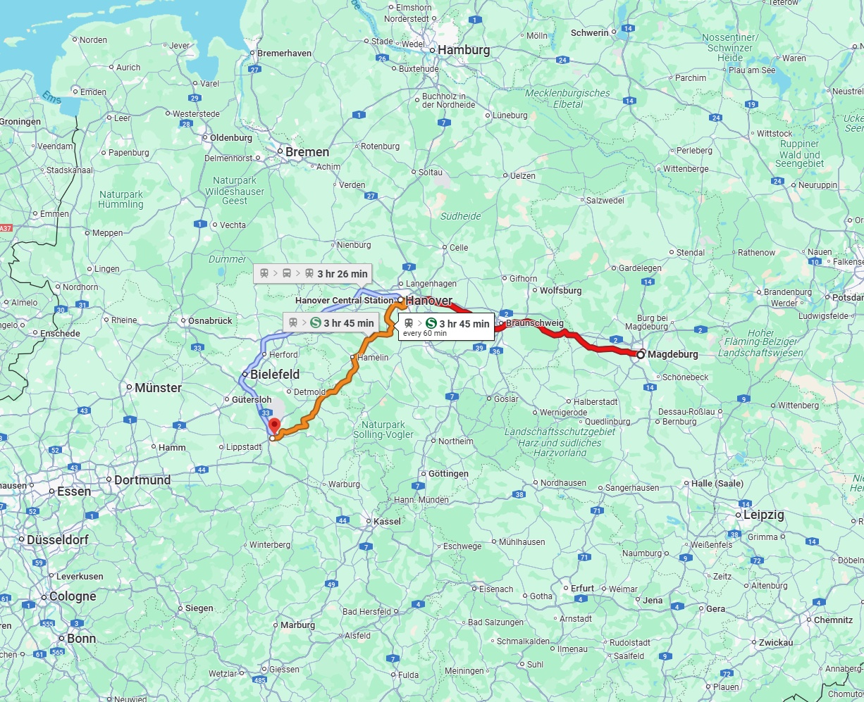 Anreise von Magdeburg Zu Paderborn Über 