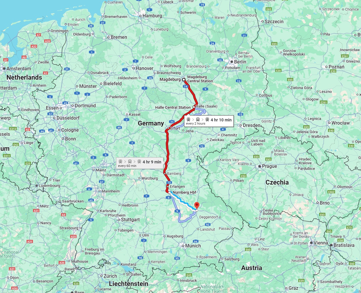 Anreise von Magdeburg Zu Regensburg Über 