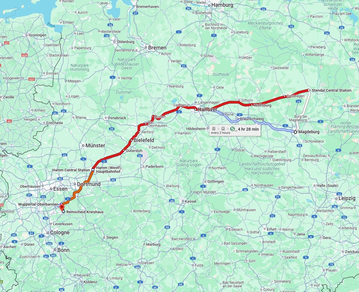 Anreise von Magdeburg Zu Remscheid Über 