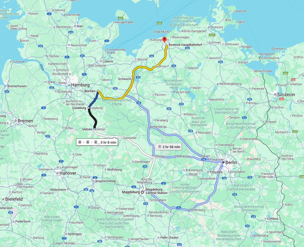 Anreise von Magdeburg Zu Rostock Über 