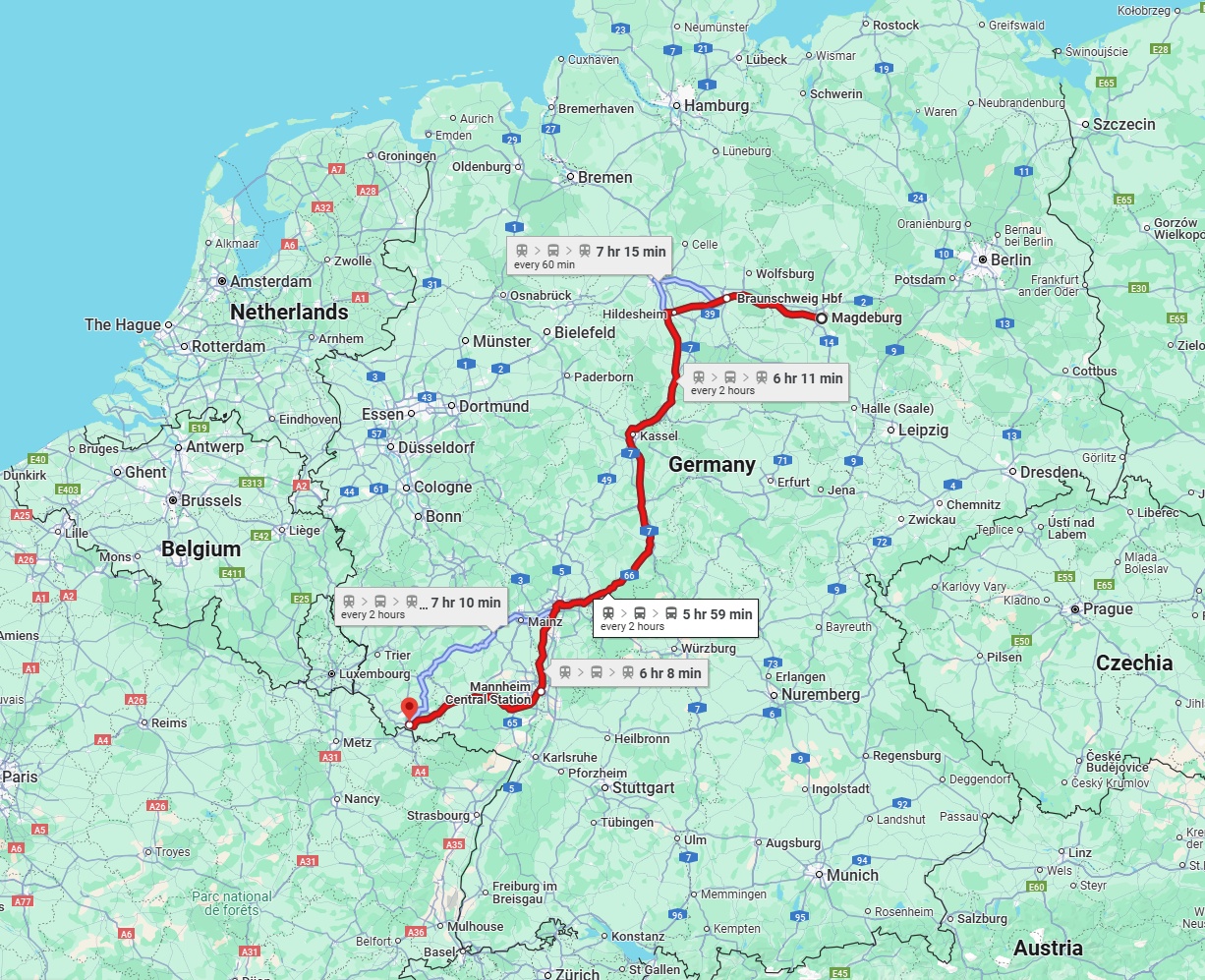 Anreise von Magdeburg Zu Saarbrücken Über 