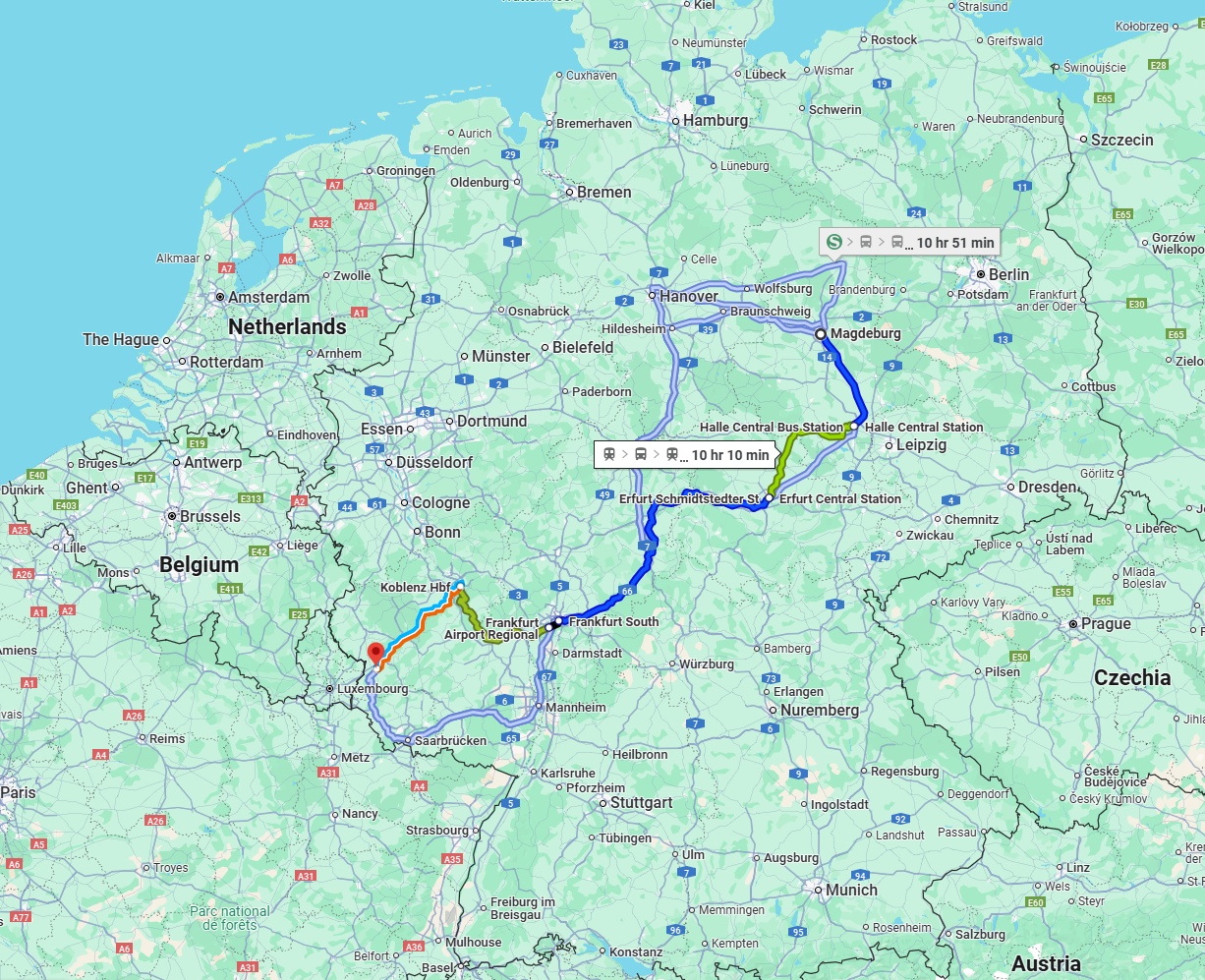 Anreise von Magdeburg Zu Trier Über 
