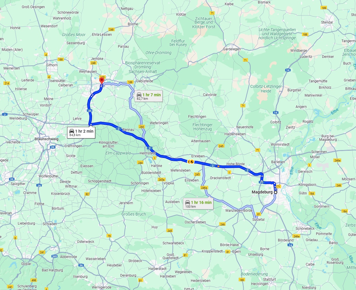 Anreise von Magdeburg Zu Wolfsburg Über via A2