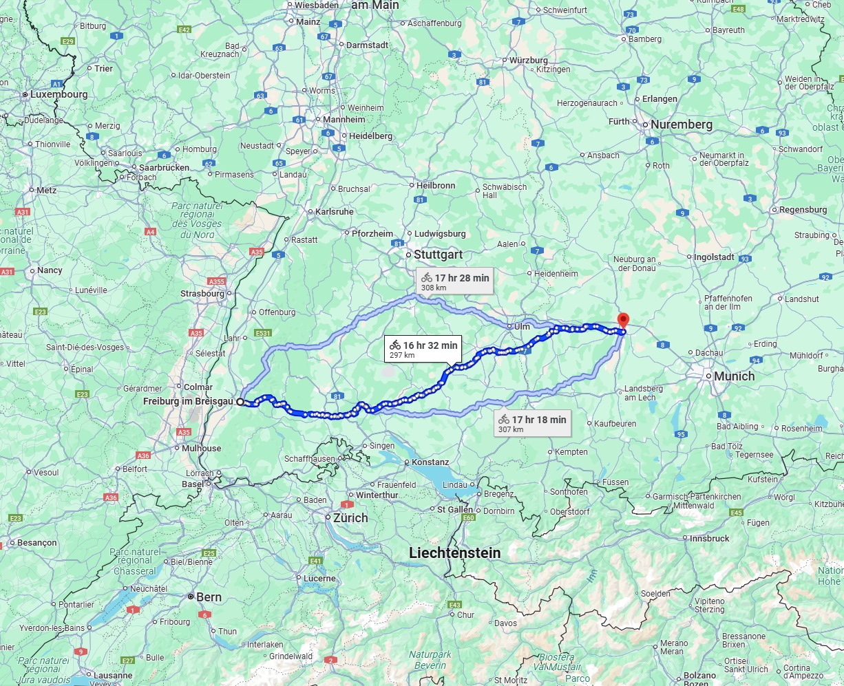 Anreise von Freiburg im Breisgau Zu Augsburg Über 