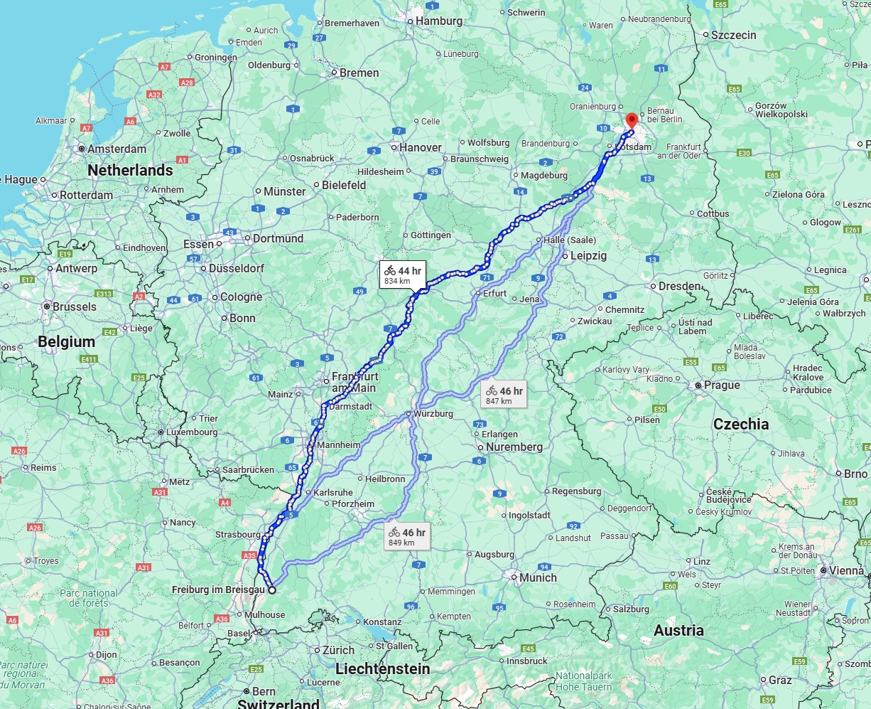 Anreise von Freiburg im Breisgau Zu Berlin Über 