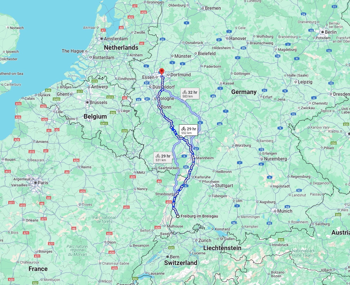 Anreise von Freiburg im Breisgau Zu Bochum Über 
