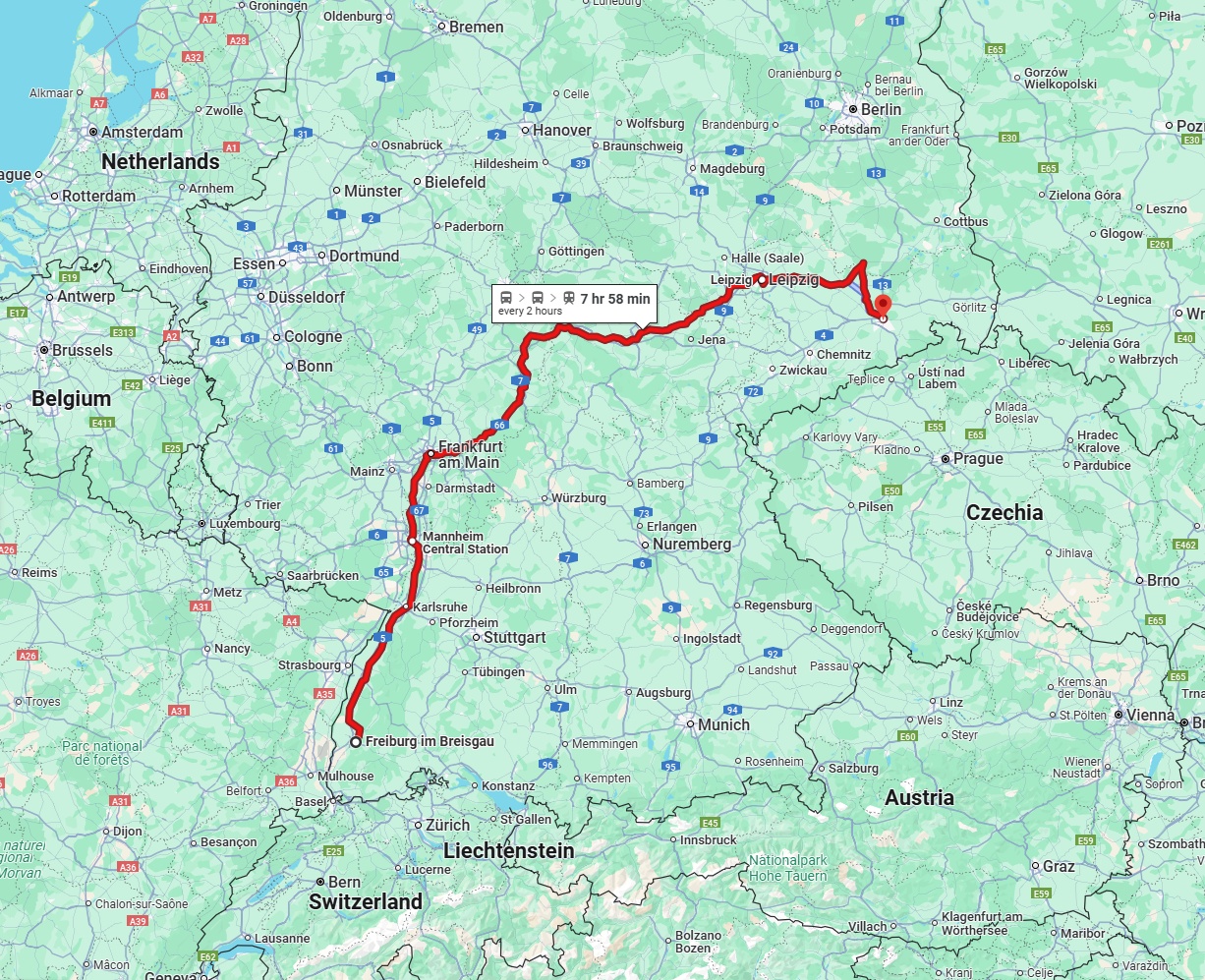 Anreise von Freiburg im Breisgau Zu Dresden Über 