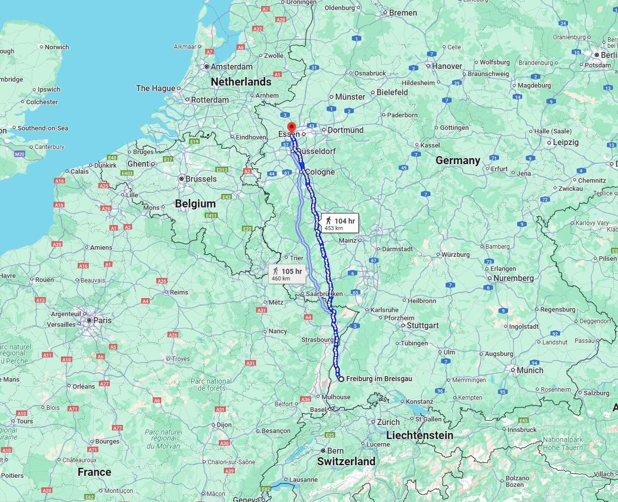 Anreise von Freiburg im Breisgau Zu Duisburg Über 