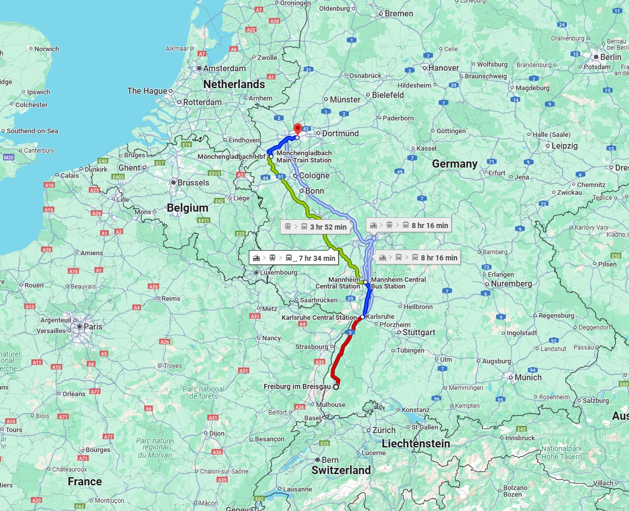 Anreise von Freiburg im Breisgau Zu Essen Über 