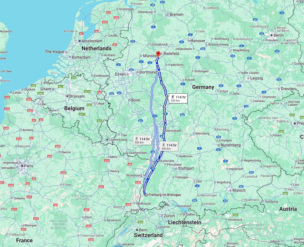 Anreise von Freiburg im Breisgau Zu Gütersloh Über 