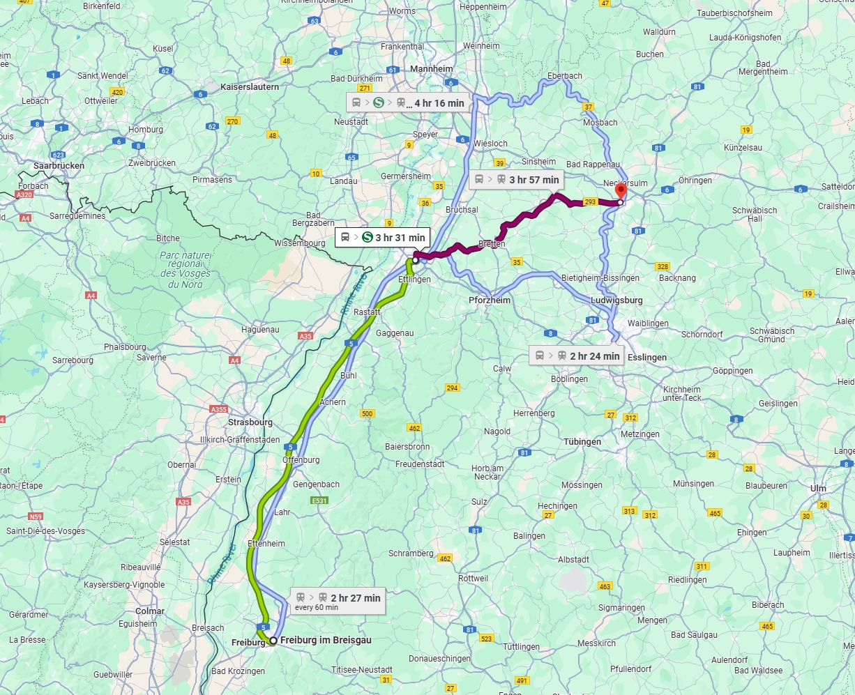 Anreise von Freiburg im Breisgau Zu Heilbronn Über 