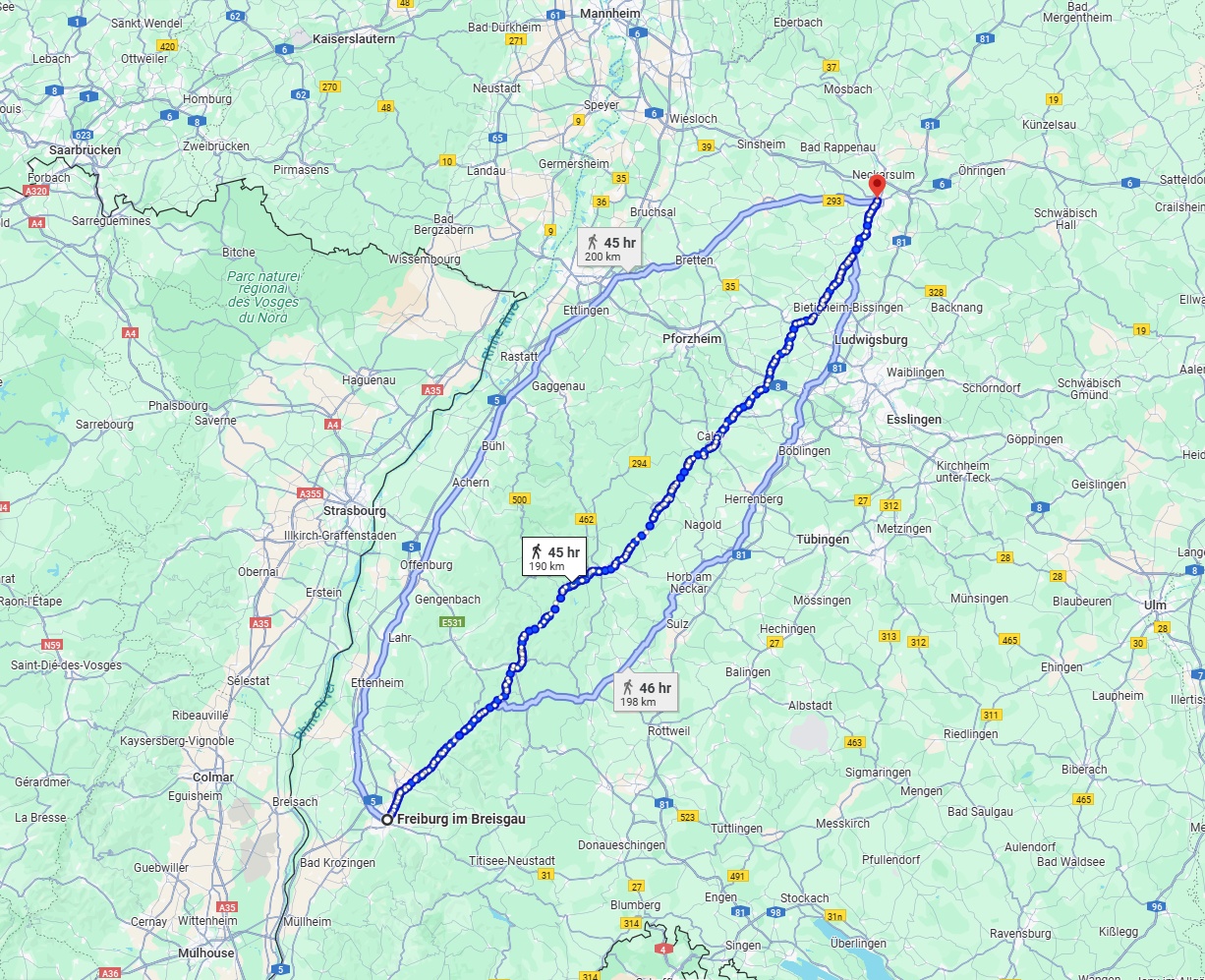 Anreise von Freiburg im Breisgau Zu Heilbronn Über 