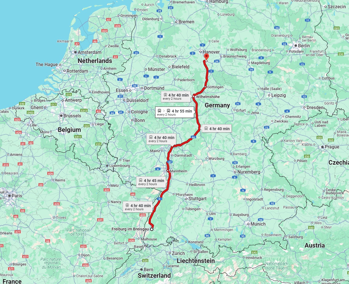 Anreise von Freiburg im Breisgau Zu Hildesheim Über 