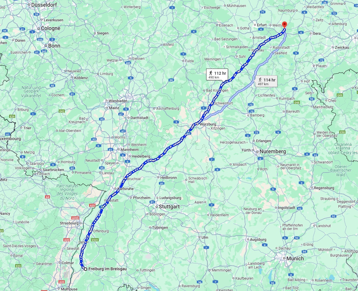 Anreise von Freiburg im Breisgau Zu Jena Über 