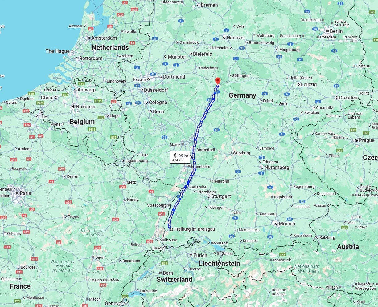 Anreise von Freiburg im Breisgau Zu Kassel Über 