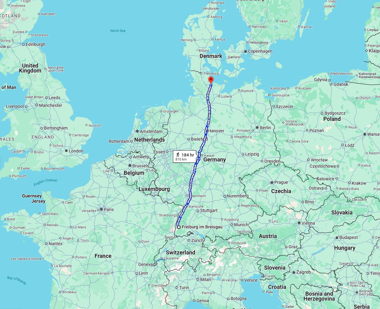 Anreise von Freiburg im Breisgau Zu Kiel Über 