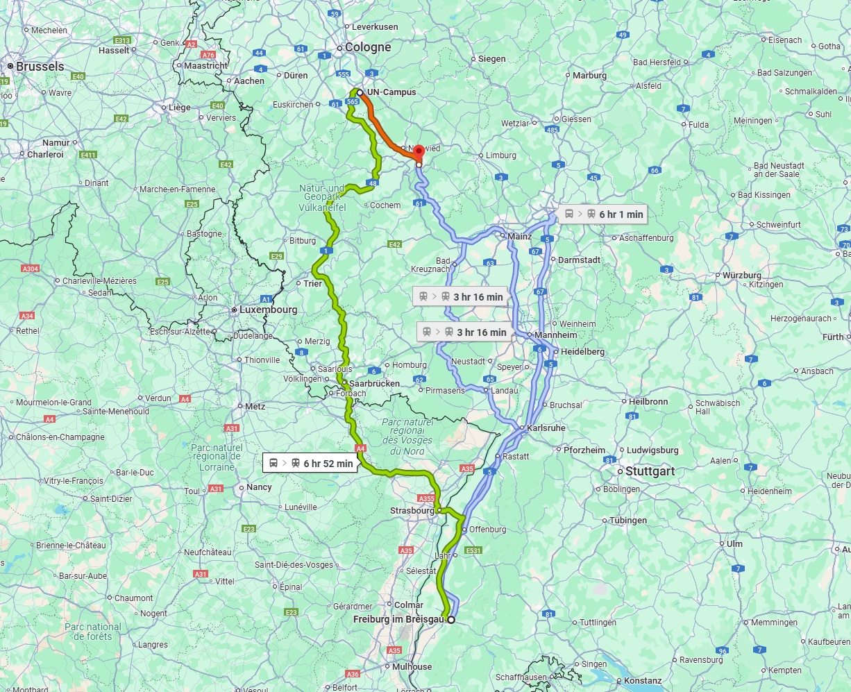 Anreise von Freiburg im Breisgau Zu Koblenz Über 