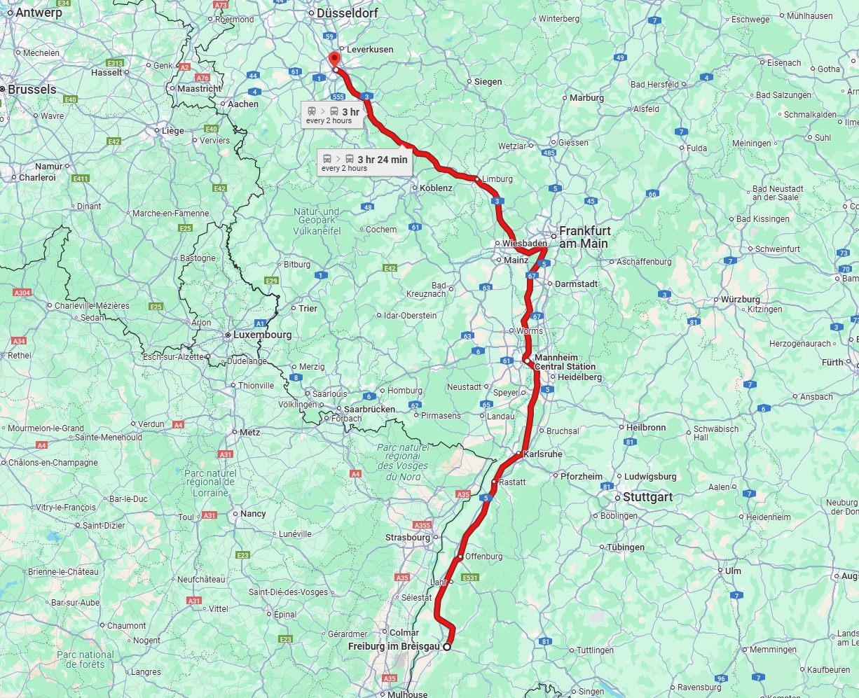 Anreise von Freiburg im Breisgau Zu Köln Über 