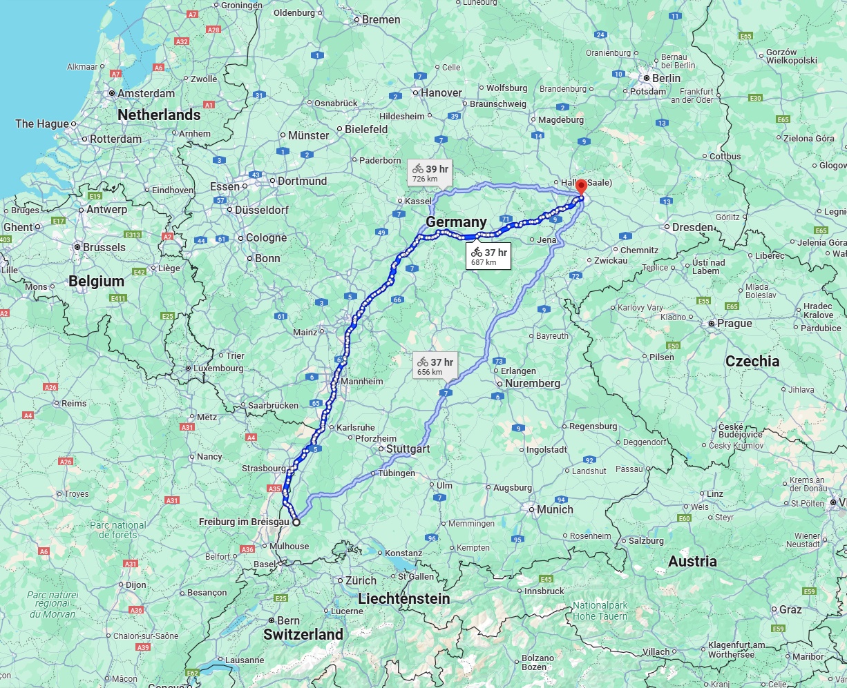 Anreise von Freiburg im Breisgau Zu Leipzig Über 