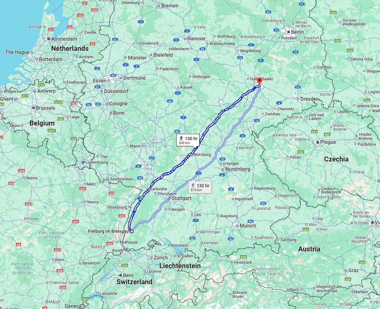 Anreise von Freiburg im Breisgau Zu Leipzig Über 