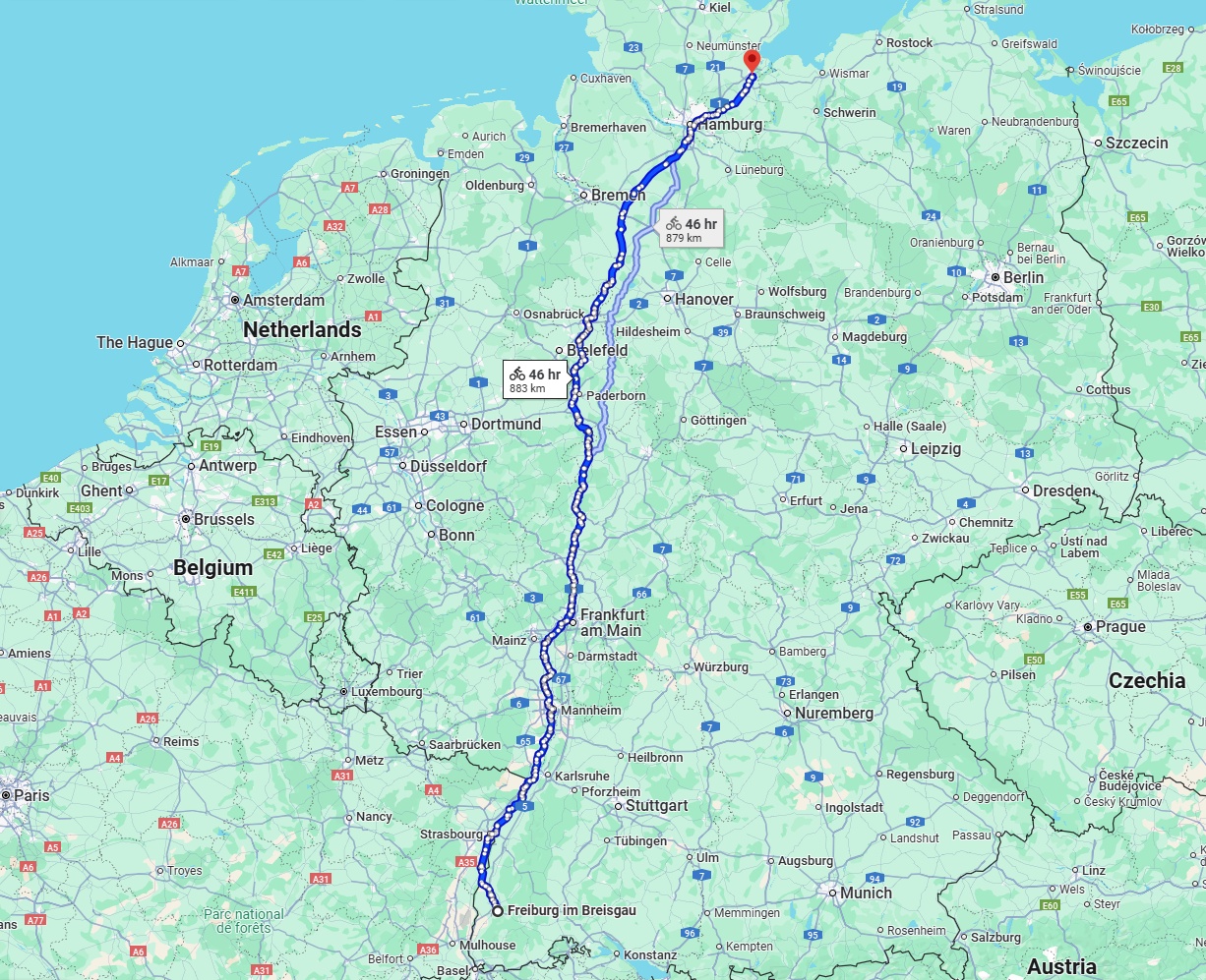 Anreise von Freiburg im Breisgau Zu Lübeck Über 